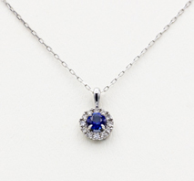 Pt サファイア プチネックレス