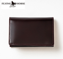 〔フライングホース〕コードバンカードケース　バーガンディ