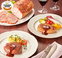 〔トンデンファーム〕ハンバーグ&ハム セット