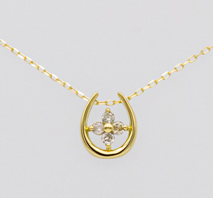 K18 ダイヤ 馬蹄 プチネックレス