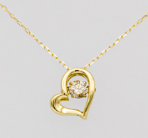 K18 ダイヤ ハートプチネックレス