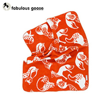 〔ファブラスグース〕ブランケットS　フォックス　オレンジ/ホワイト