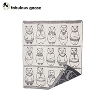 〔ファブラスグース〕ブランケットL　グリーンランドギャング　ダークグレー/ナチュラル