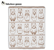 〔ファブラスグース〕ブランケットL　グリーンランドギャング　ブラウン/ホワイト