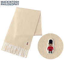 〔マッキントッシュフィロソフィー〕カシミヤ100％波付無地バッキンガムベア ワッペン付 オフホワイト