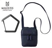 〔MILESTO〕STLAKT　ミニショルダーバッグ　ヘザーネイビー＋バッグハンガー ブラック