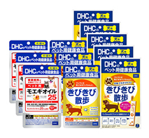 〔DHC〕ペット用　モエギオイル25　60粒×3袋＋きびきび散歩　60粒×3袋　＋ごちそうサプリきびきび散歩×5袋