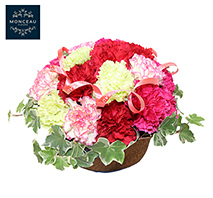 〔モンソーフルール〕アレンジメント カーネーション レッド（母の日用）
