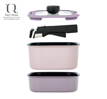 〔レクトメイト〕IH対応角型着脱16cmセット(4点セット)