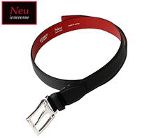 〔ノイインテレッセ〕メンズベルト ブラック×レッド