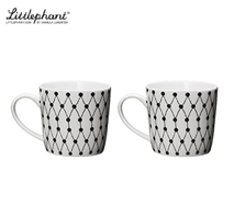 〔リトルファント〕NETマグカップ 同色ペアセット（ホワイト×2）