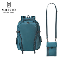 〔MILESTO〕LIKID サイドバックルバックパックL&モバイルサコッシュ ブルーグリーン