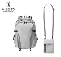 〔MILESTO〕LIKID サイドバックルバックパックL＆モバイルサコッシュ ライトグレー