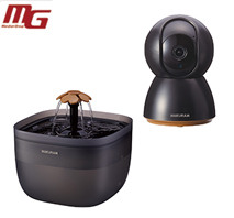 〔マルカン〕ペット用オートフィーダーアンドファウンテン+ペット用見守りカメラ