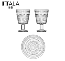 〔イッタラ〕カステヘルミユニバーサルグラスペアクリア／カステヘルミプレート17cmクリア