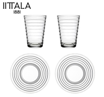 〔イッタラ〕アイノ・アアルトプレートSクリア2枚／アイノ・アアルトハイボールペアクリア