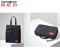 〔サムソナイト・レッド〕トラベルポーチ＋スリムトート