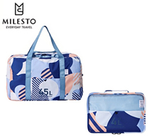 〔MILESTO×PAPIERTIGRE〕ポケッタブルボストンバッグ 45L クラウド＋圧縮パッキングオーガナイザーダブルポケット 4L×2 クラウド