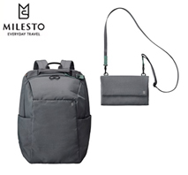〔MILESTO〕Hutteラウンドバックパック ダークグレー+Hutteマルチショルダーバッグ ダークグレー