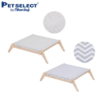 〔PETSELECT〕キャットラウンジ ベージュモロッカン+グレーシェブロン