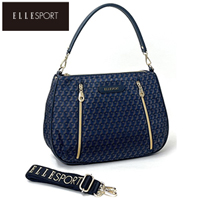 〔エルスポーツ〕クロワッサンデザイン2WAYショルダーバッグ 軽量 はっ水 ネイビー（メーカー希望小売価格16,500円）