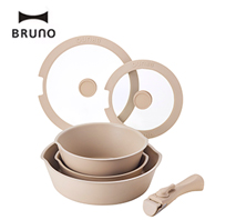 〔BRUNO〕フライパン6点セット ピンクベージュ