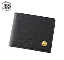〔J.PRESS〕二つ折財布(小銭入れなし) ブラック