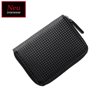 〔ノイインテレッセ〕ラウンドファスナー小銭入れ ブラック×レッド（父の日用）