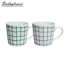 〔リトルファント〕Serve マグカップ ブルー＆グリーン ペアセット