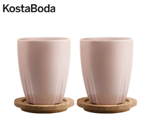 〔コスタ ボダ〕BRUK マグカップ ソーサー付き ペア ライトピンク