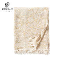 〔クリッパン〕ウィリアム・モリス サンフラワー ガーゼコットンスロー 140×200cm ゴールド