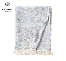 〔クリッパン〕ウィリアム・モリス サンフラワー ガーゼコットンスロー 140×200cm ブルー