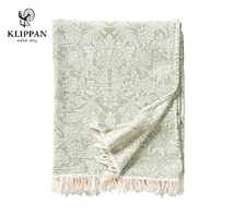 〔クリッパン〕ウィリアム・モリス サンフラワー ガーゼコットンスロー 140×200cm グリーン