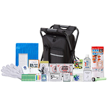 〔岸田産業〕イス型リュック防災17点セット 1000E