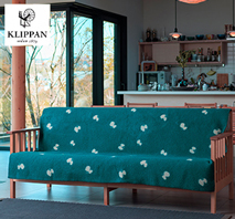 〔クリッパン〕 CHOUCHO ラムウール シングルブランケット ブルーグリーン