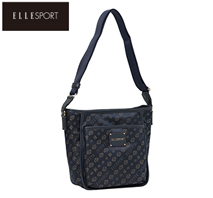 〔エルスポーツ〕ジャガード織り縦ショルダーバッグ ネイビー（メーカー希望小売価格16,650円）