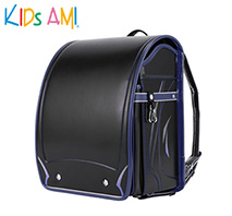 〔キッズアミ〕ワンダフルポッケ　ブラック×マリンブルー