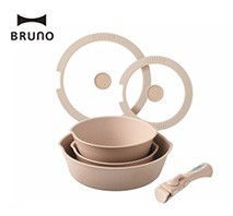 〔BRUNO〕フライパン6点セット　ピンクベージュ