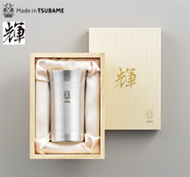 〔Made in TSUBAME〕輝 純銅銘酒器 銀仕上げ