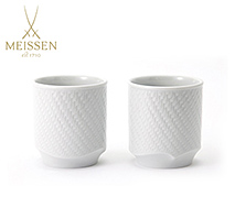 〔マイセン〕波の戯れホワイトペアスモールタンブラー