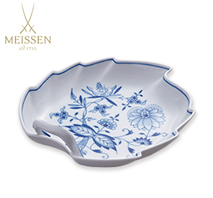 〔マイセン〕ブルーオニオン リーフプレート