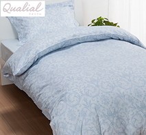 〔西川　クオリアル〕掛けふとんカバー＆ピロケース　ブルー