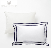 〔ホテルライクインテリア〕トラベルダウンピロー 30×40cm＋クッションカバー ブドワール ネイビー 400TC ホテル