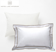 〔ホテルライクインテリア〕トラベルダウンピロー 30×40cm＋クッションカバー ブドワール サンド 400TC ホテル