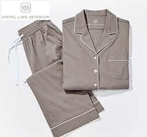 〔ホテルライクインテリア〕コットンジャージーパジャマ フォグ　レディース M