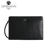 〔オファーマン〕牛革ハンドル付きクラッチバッグ
