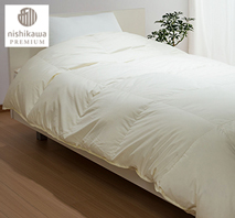 〔西川プレミアム〕羽毛掛けふとん ジーリンホワイトグース アイボリー