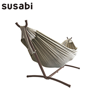 〔susabiすさび〕ダブルハンモック ファロリト ブラウンスタンドセット