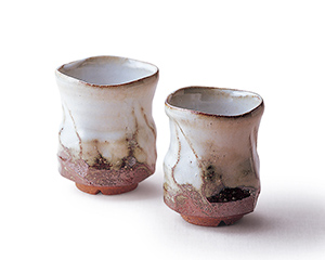 萩焼　組湯呑　佳俊作