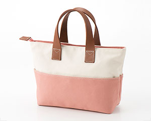 バイカラートートバッグ　ピンク
